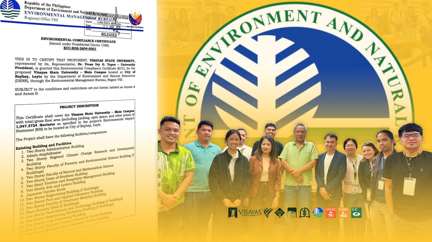 DENR-EMB-grants-VSUcomponent-campuses-Environmental-Compliance-Certificates