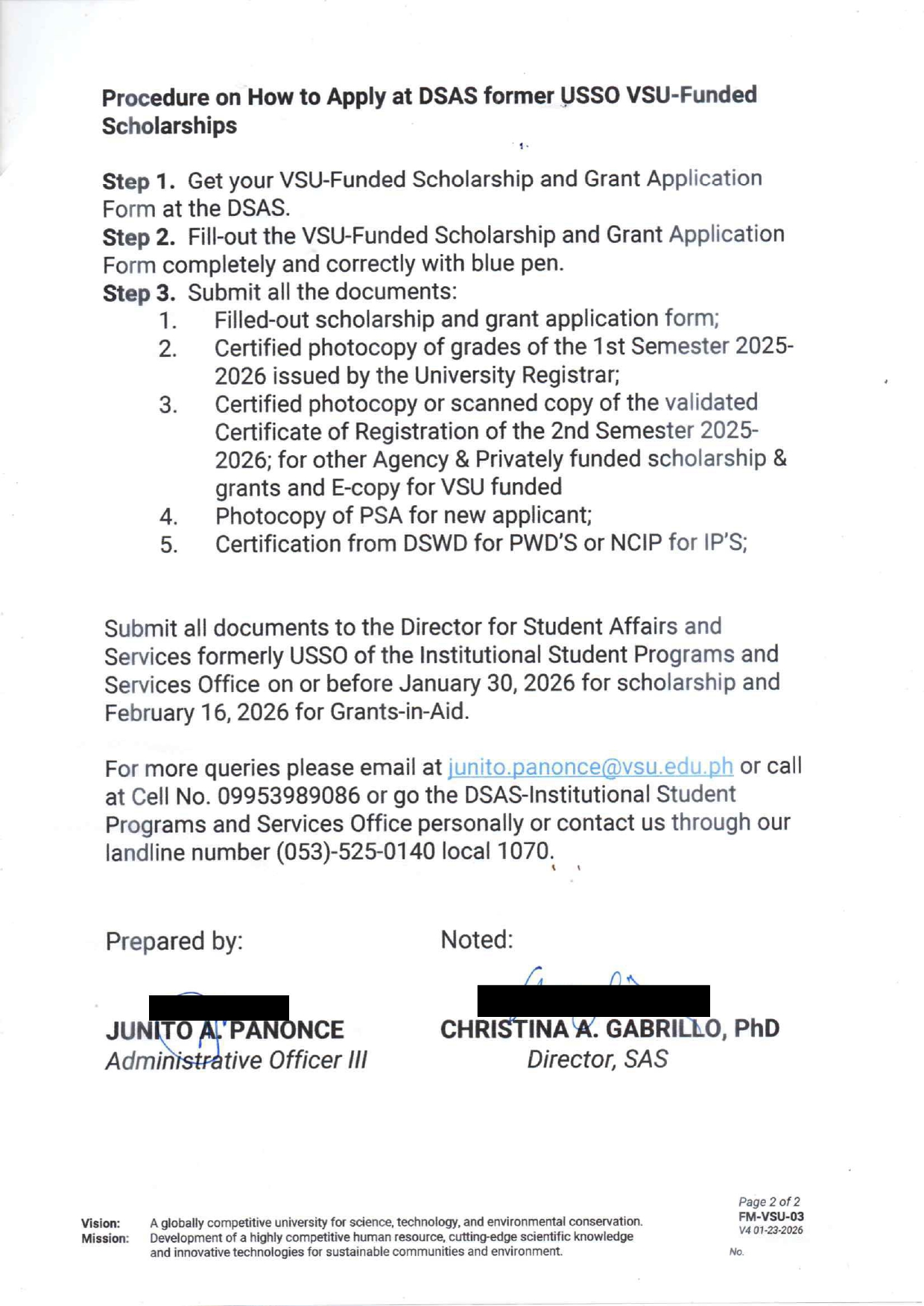 Student Affairs and Services Scholarship Announcements 2026 page 0002