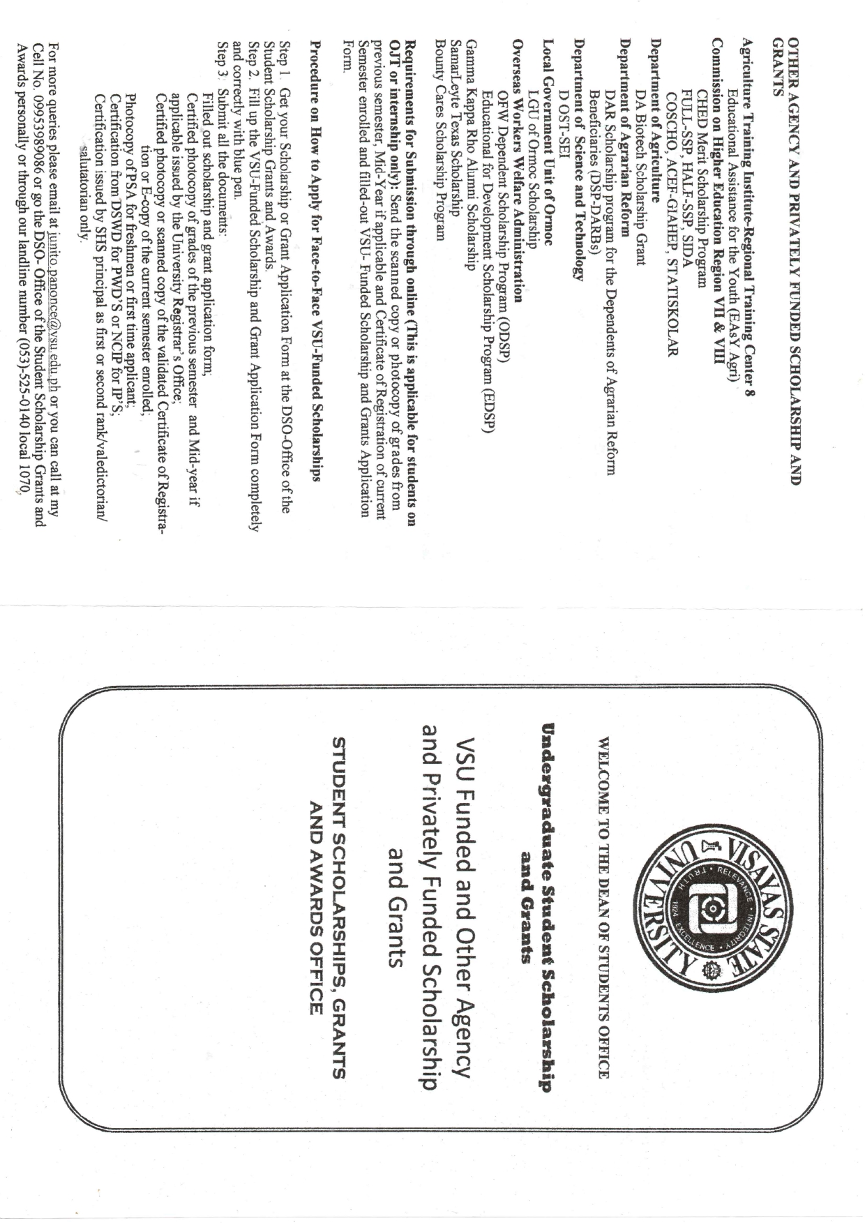 handout undergrad student scholarships grants page 0001