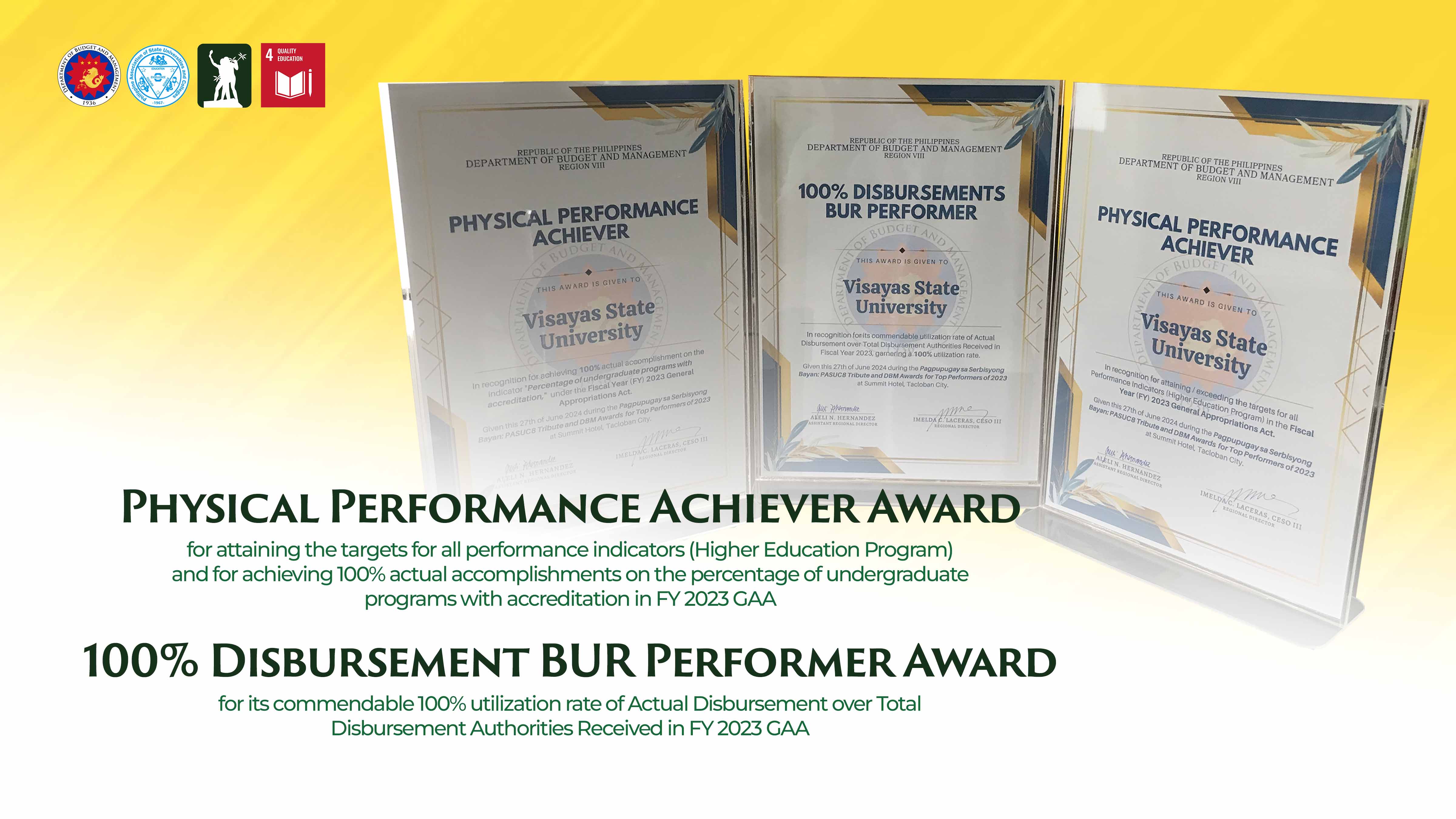 VSU awards in DBM 